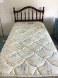 Wooden spindle-headboard bed with quilted mattress  - thumbnail 1 of 2