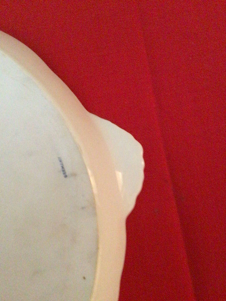 Oval porcelain platter with cobalt blue border and gold trim - image 3 of 3