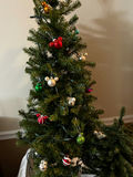  Small decorated Christmas tree with  lights and ornaments - smaller undecorated tree - thumbnail 1 of 2
