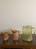 Set of three etched glass creamers and pitcher - thumbnail 2 of 2