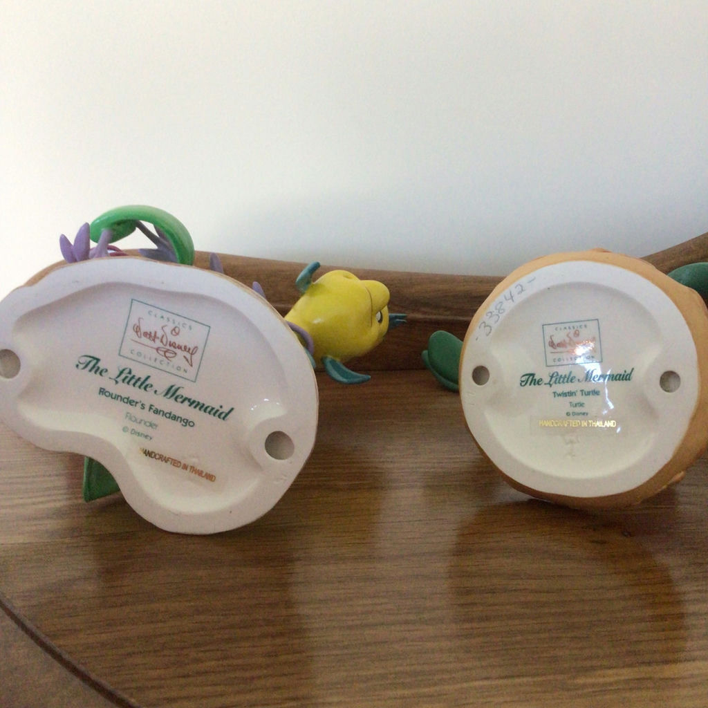 Twistin' Turtle and Flounder Figurines from The Little Mermaid with Certificates of Authenticity - image 3 of 4