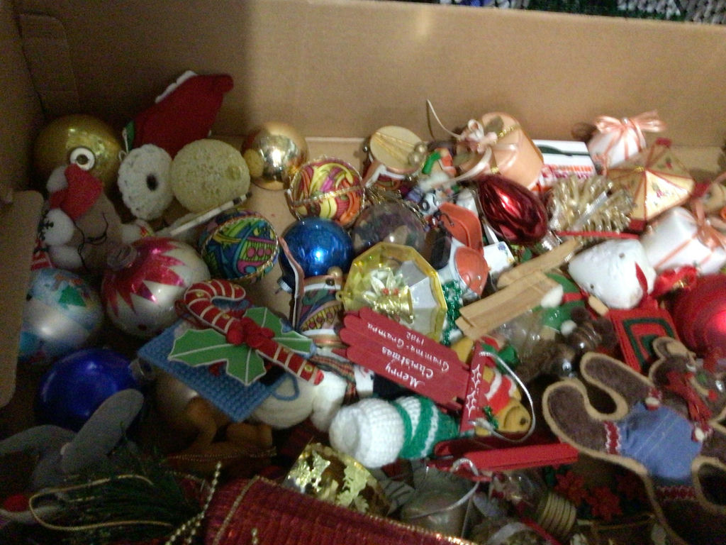 Box of Christmas ornaments and decorations - image 2 of 3