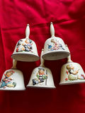 Set of five vintage ceramic bells with year marks 1983–1987 - thumbnail 2 of 2
