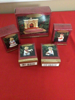 Boxed teddy bear figurines and fireplace decorative box - Image 1 of 2