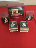 Boxed teddy bear figurines and fireplace decorative box - thumbnail 1 of 2