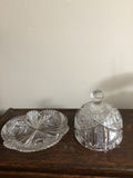 Crystal glass lidded dish with matching plate - thumbnail 2 of 2