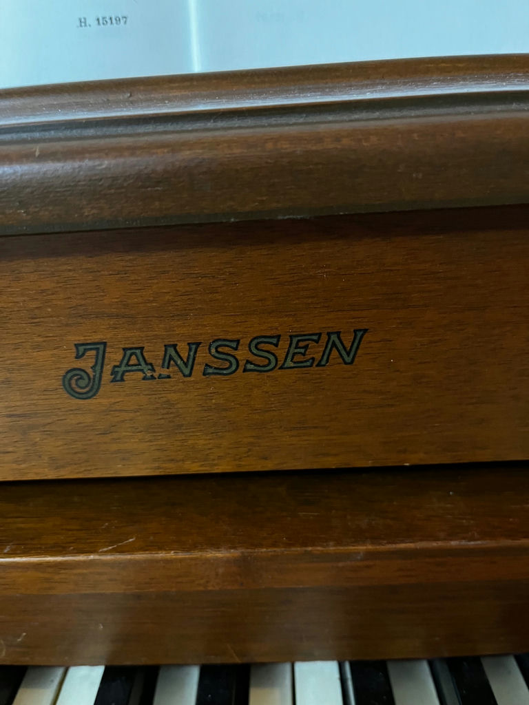 Janssen Upright Piano with Bench and Sheet Music - image 2 of 2
