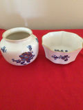 Blue-and-white porcelain vase and scalloped bowl set - thumbnail 1 of 4