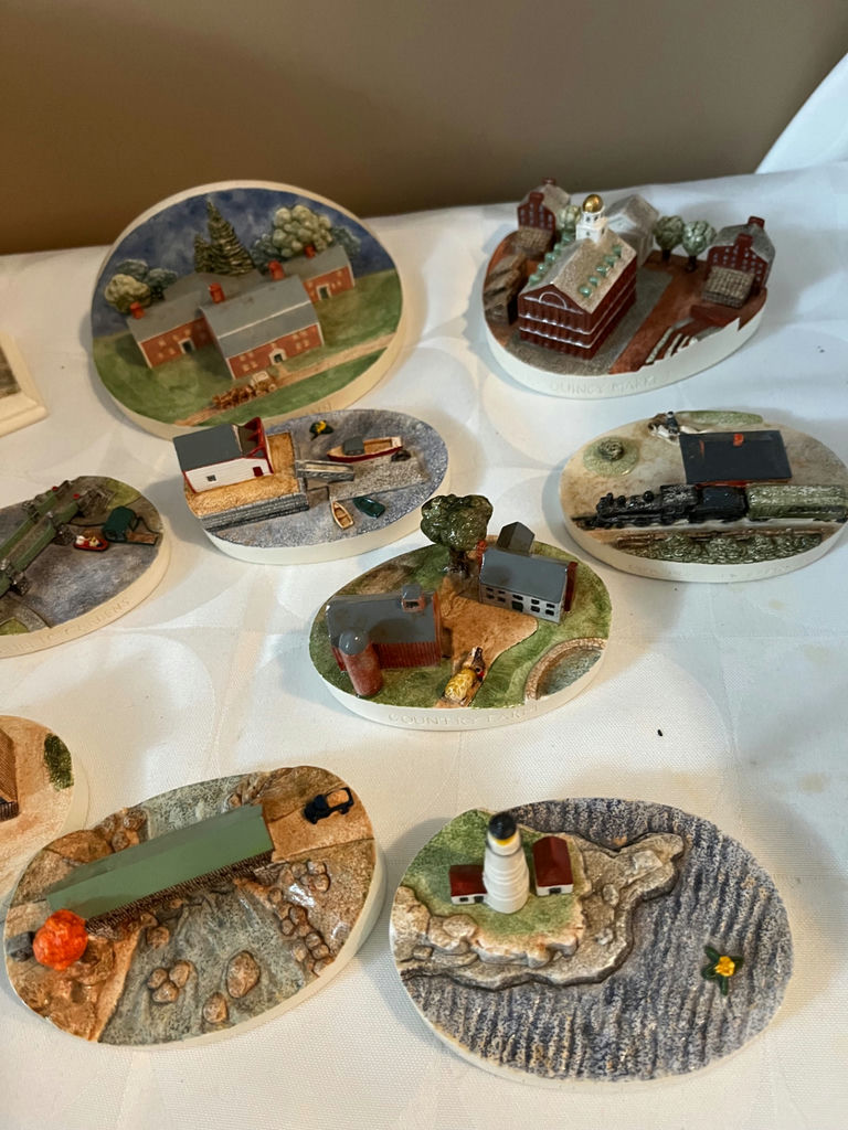 Assorted miniature diorama plaques with town, harbor and lighthouse scenes - image 2 of 3