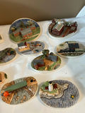 Assorted miniature diorama plaques with town, harbor and lighthouse scenes - thumbnail 2 of 3