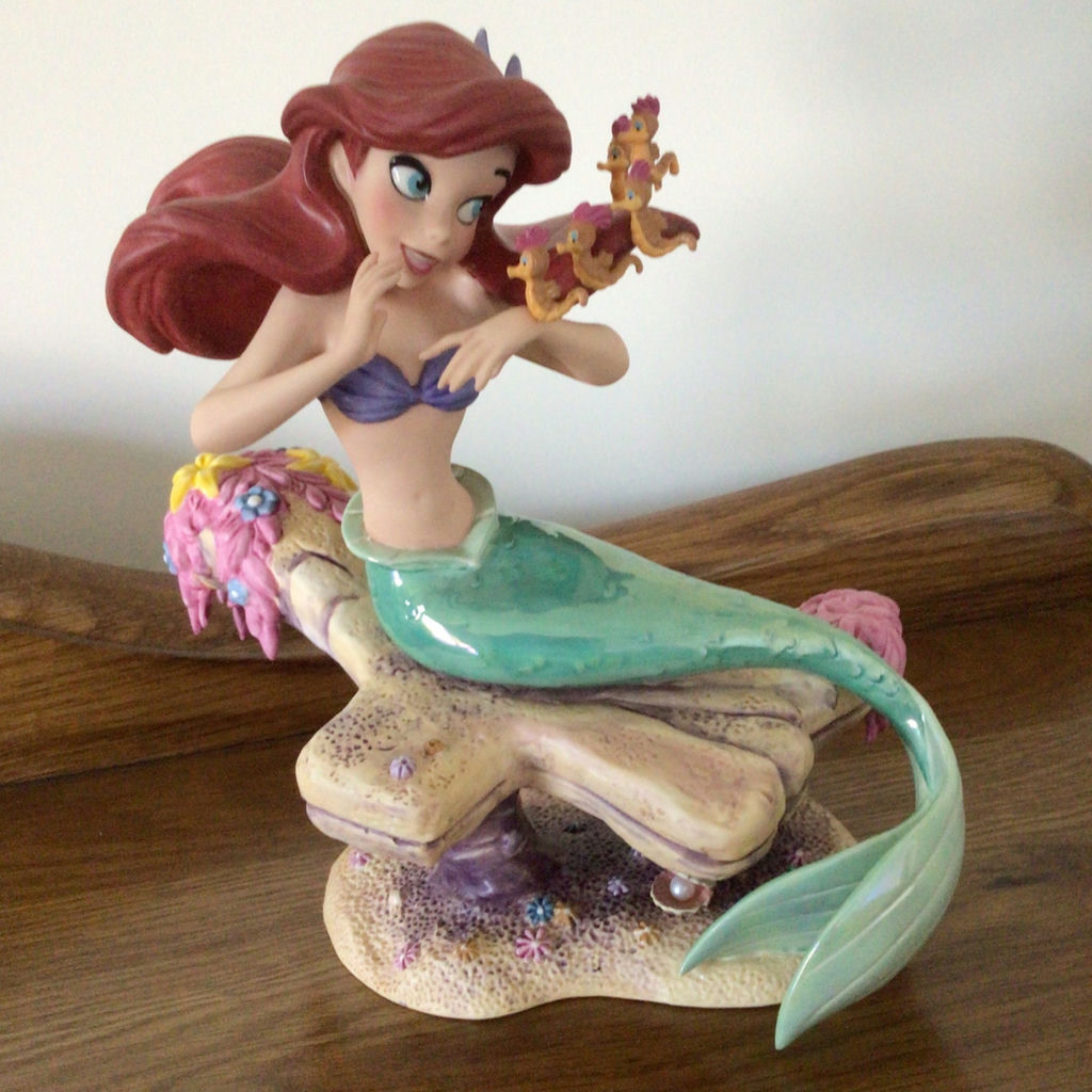 Ariel Mermaid figurine on rocky base with Little Mermaid film-strip decoration - image 2 of 4