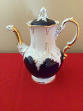 Porcelain coffee pot  with lid in blue and white with gold trim - thumbnail 2 of 4