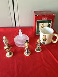 Porcelain figurine set with glass lidded dish and mug - thumbnail 1 of 5