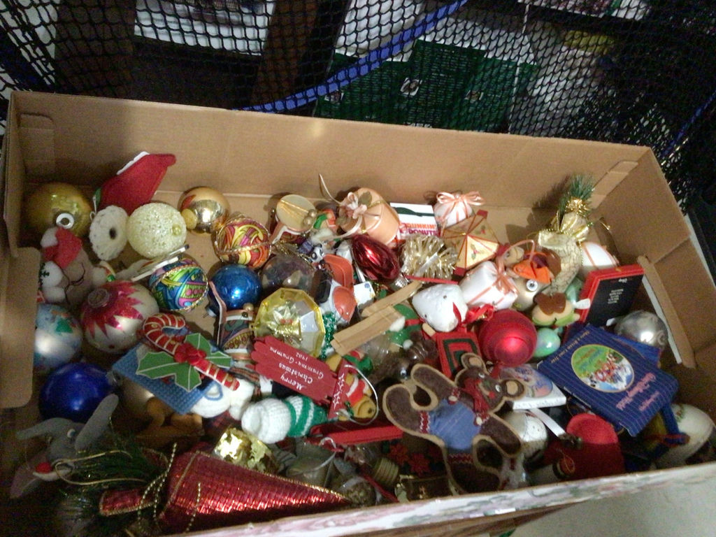 Box of Christmas ornaments and decorations - image 1 of 3