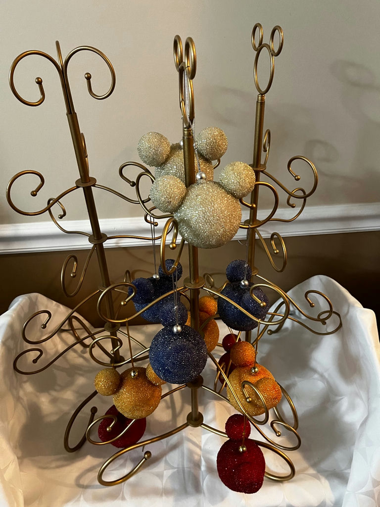 3 Metal decorative ornament trees with glitter bead spheres - image 1 of 1