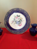 Blue and White Floral Plate with Cobalt Glassware - thumbnail 3 of 5