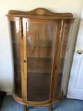 Curved wooden glass-display cabinet - thumbnail 1 of 3