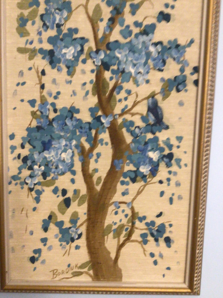 Pair of blue-flower tree prints - image 3 of 3