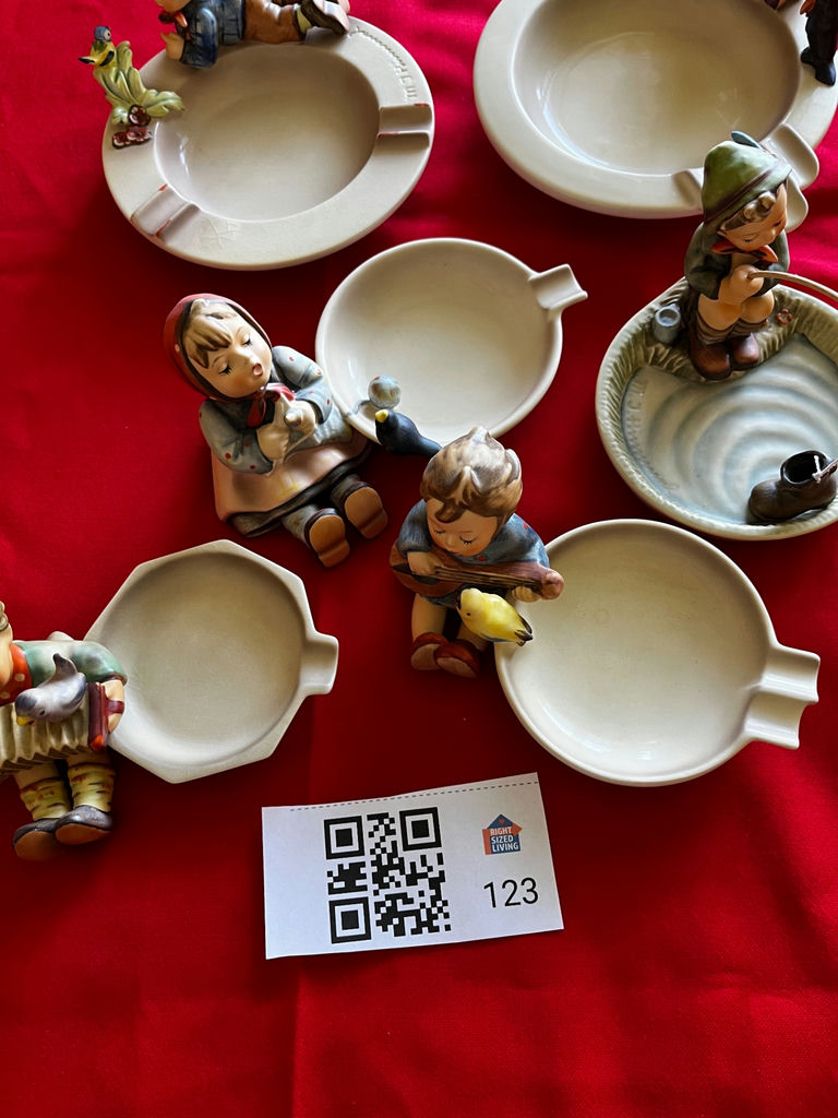 Goebel porcelain figurine collection on small bowls/ashtrays - image 1 of 10