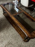 Wooden coffee table with glass inlays - thumbnail 2 of 2