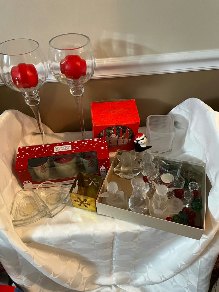 Christmas Glass Candle Holders and Ornaments - image 1 of 2