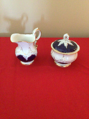 Porcelain Creamer and Lidded Sugar Bowl Set - Image 1 of 5