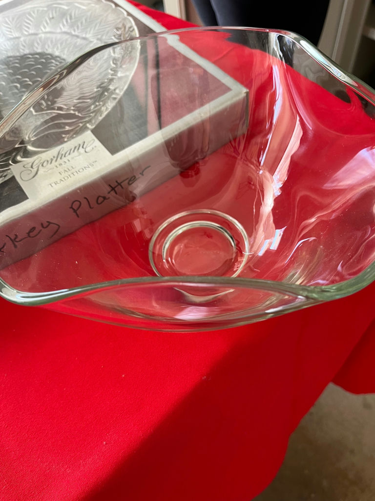 Gorham Fall Traditions glass serving bowl and platter - image 3 of 3