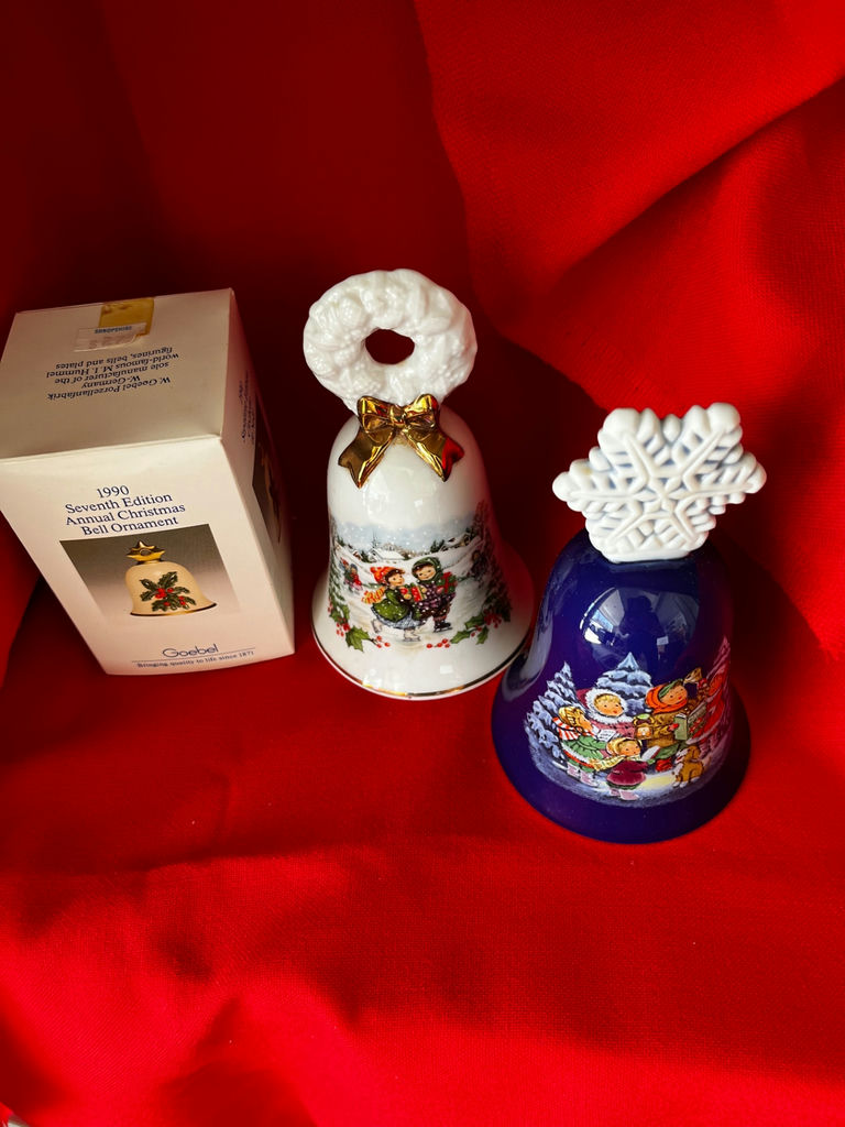Goebel Avon Christmas Bell Ornaments, 1986 and 1987 - image 1 of 4
