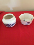 Blue-and-white porcelain vase and scalloped bowl set - thumbnail 3 of 4