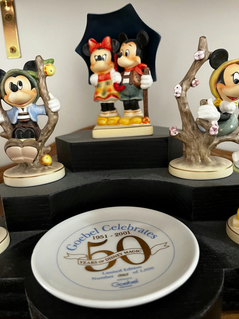 Disney Figurine Collection: Mickey, Minnie and Friends with 50th Anniversary Goebel Plate - image 2 of 7