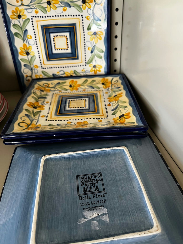 Assorted Ceramic Dinnerware with Floral,pumpkin, and Checkered Motifs - image 3 of 6