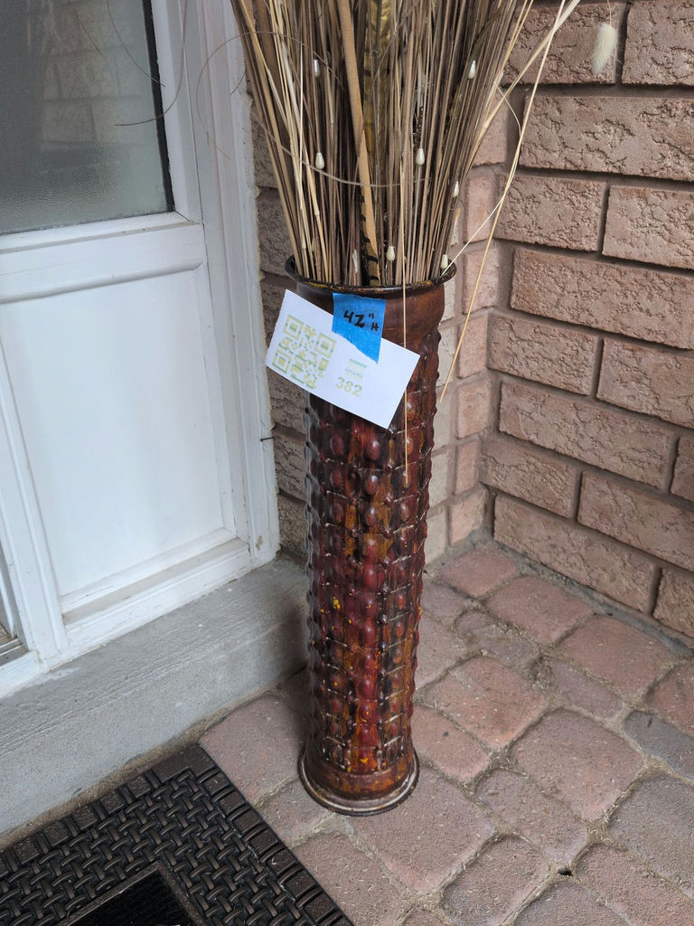 Tall Decorative Floor Vase with Dried Grass Arrangement - image 2 of 4
