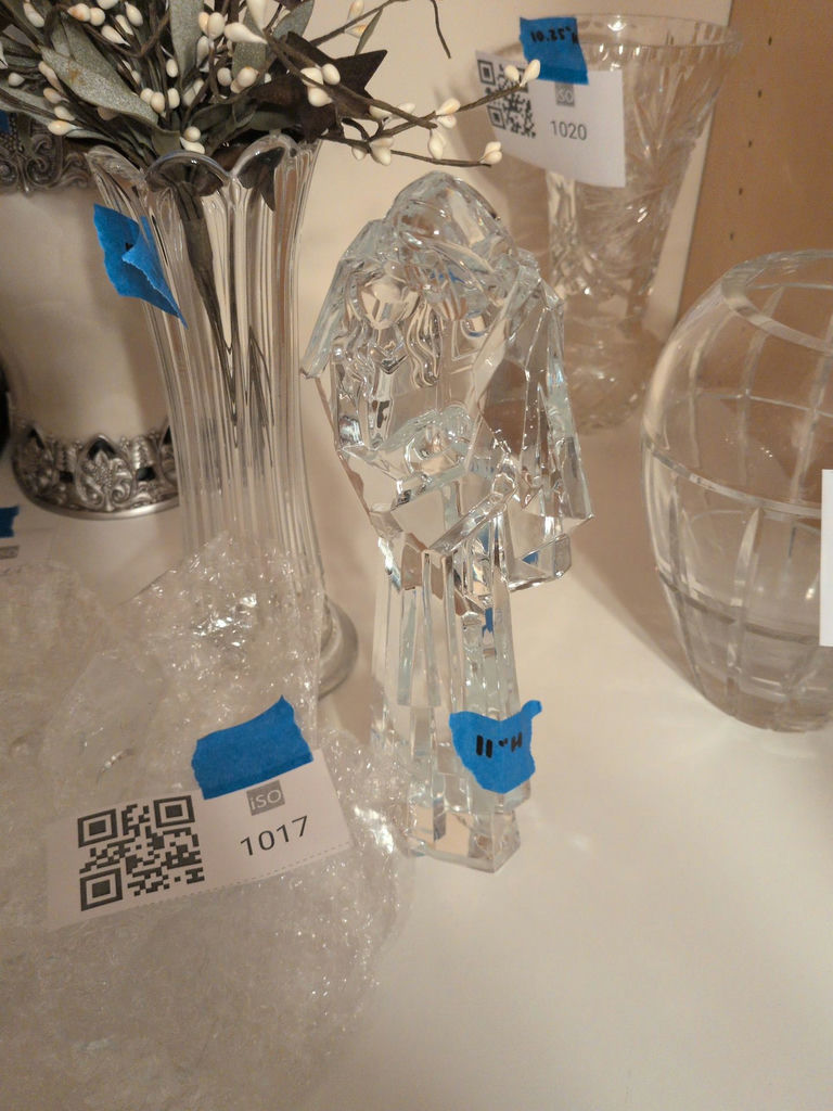 Glass Vases, Crystal Figurine, and Snowflake Ornament - image 2 of 5