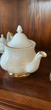 White Porcelain Teapot with Gold Trim - thumbnail 3 of 7