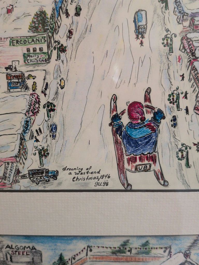 Framed Winter Town Scene Artwork Collage - image 8 of 9