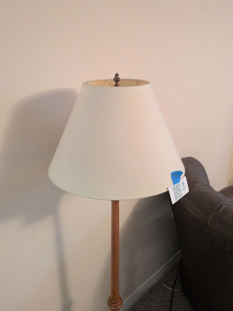 Wooden Floor Lamp with White Shade - image 2 of 5