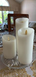 Three LED Pillar Candles with Glass Tray - thumbnail 4 of 5