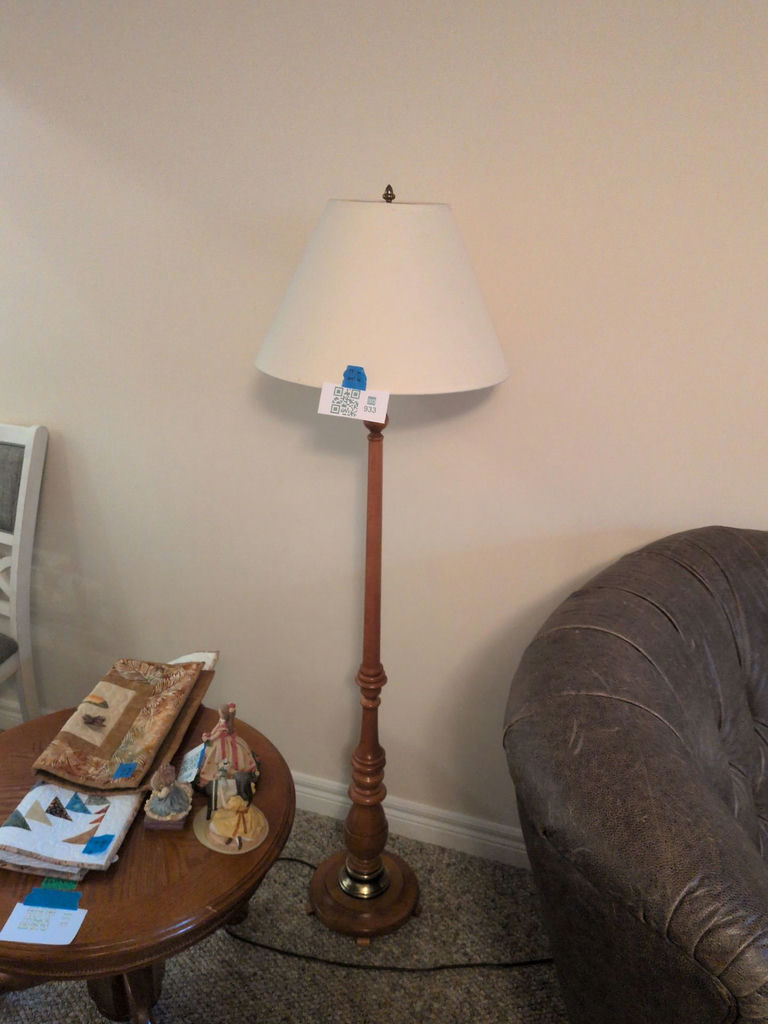 Wooden Floor Lamp with White Shade - image 1 of 5