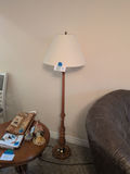 Wooden Floor Lamp with White Shade - thumbnail 1 of 5