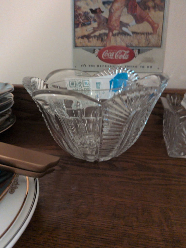 Cut Glass Bowl and Small Dish - image 5 of 5