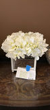 White Floral Arrangement in Glass Vase - thumbnail 2 of 4