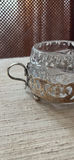 Cut Glass Covered Dish and Small Glass Bowl with Silver-Tone Holders - thumbnail 7 of 11