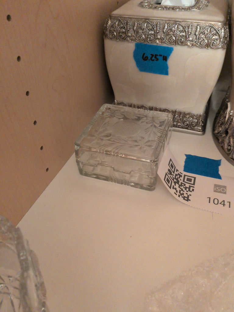 Decorative Garbage Can, Tissue Box Cover, and Glass Trinket Box - image 4 of 5