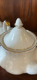 White Porcelain Teapot with Gold Trim - thumbnail 4 of 7