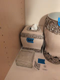 Decorative Garbage Can, Tissue Box Cover, and Glass Trinket Box - thumbnail 3 of 5