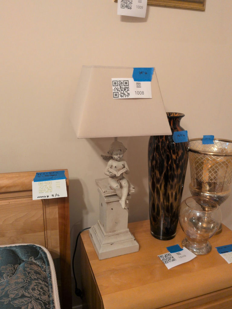 Cherub Table Lamp with Fabric Shade - image 1 of 4