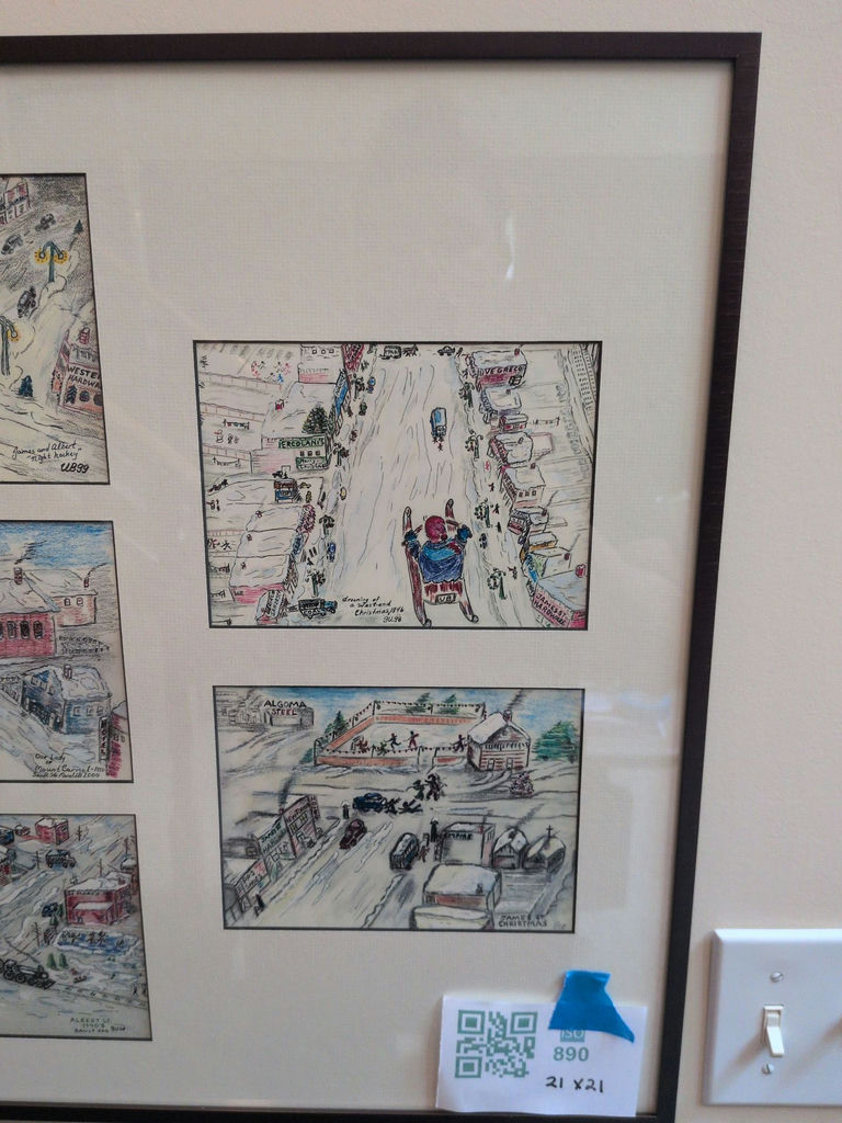 Framed Winter Town Scene Artwork Collage - image 3 of 9