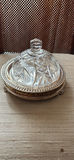 Cut Glass Covered Dish and Small Glass Bowl with Silver-Tone Holders - thumbnail 2 of 11