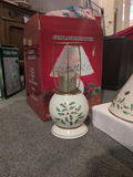 Ceramic Candle Lamp with Holly Design - thumbnail 2 of 6