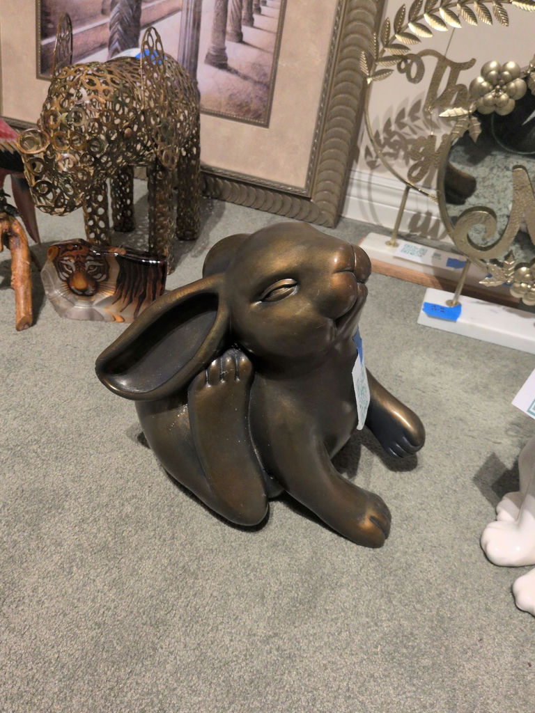 Bronze-Tone Rabbit Sculpture - image 3 of 4